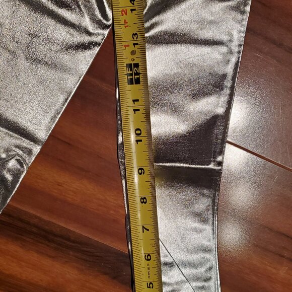 Womens Evening Bag Clutch Purse Silver Metallic + NWT Extra Long Silver Gloves - Picture 9 of 12